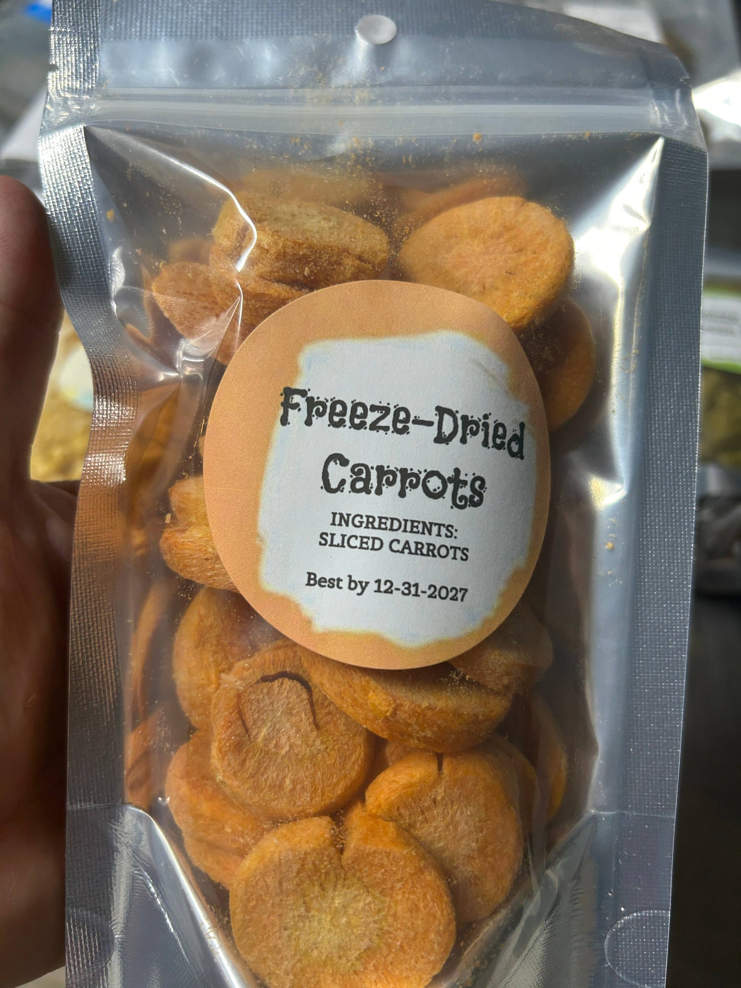 Freeze dried carrots