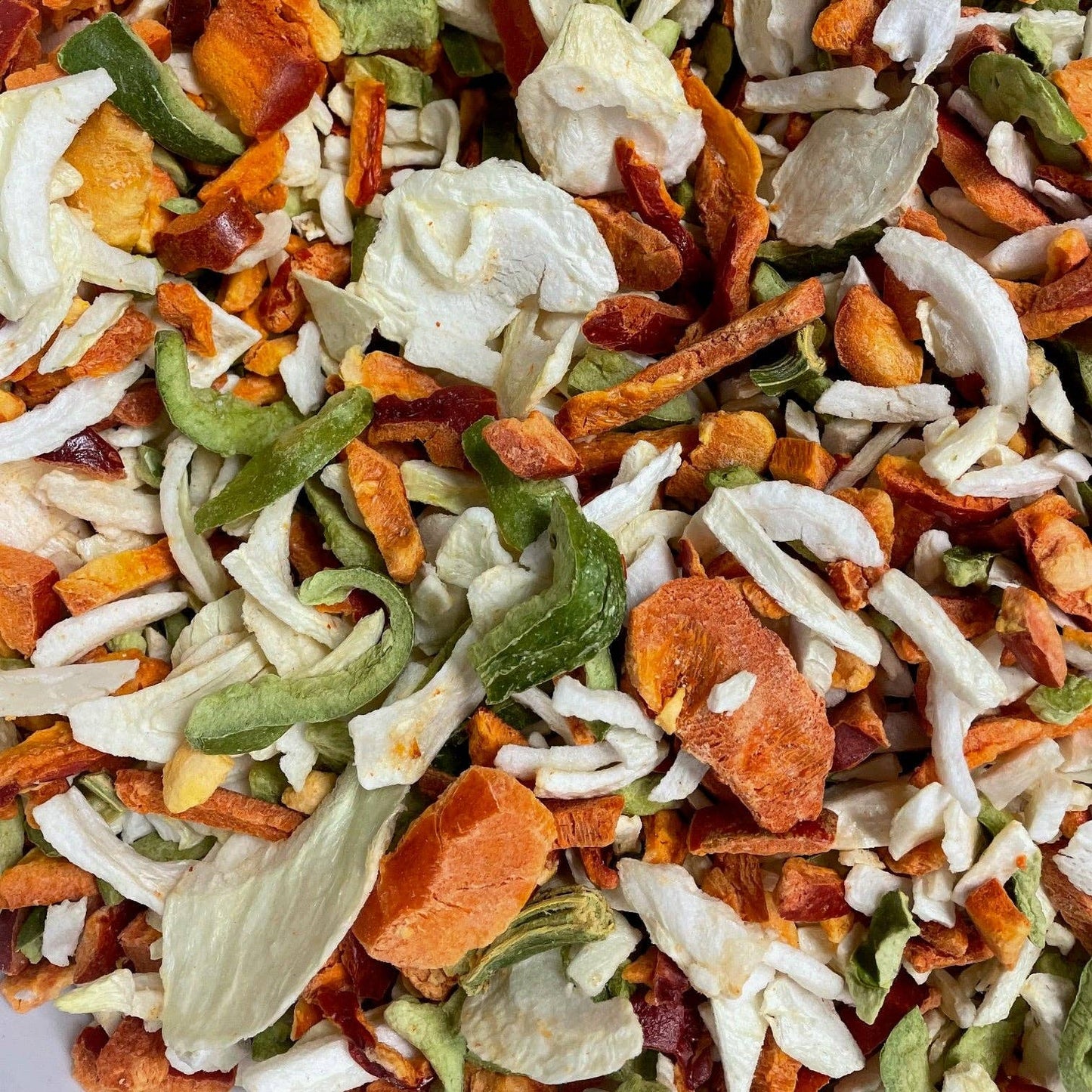Freeze Dried Onions and Bell Pepper Mix (Green and Red Peppers)
