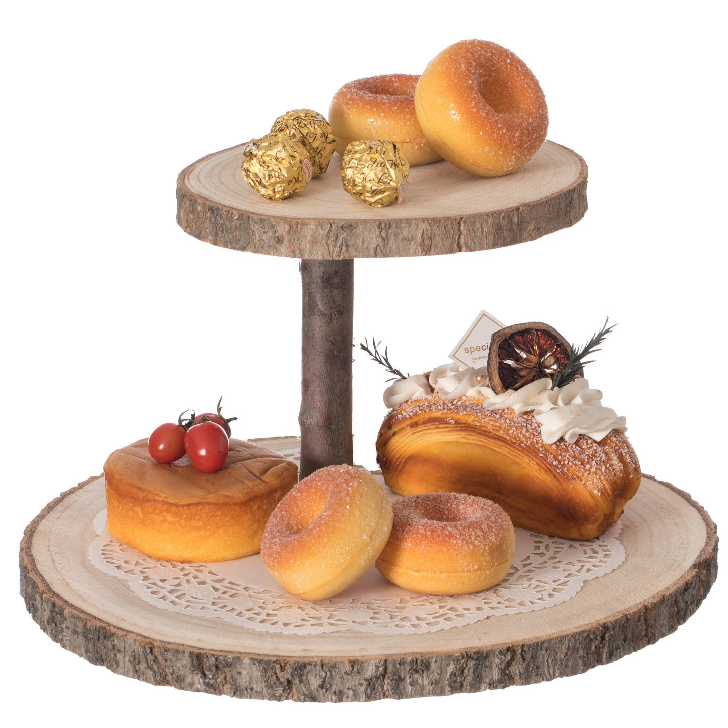 Two Tier Tree Bark Server Tray