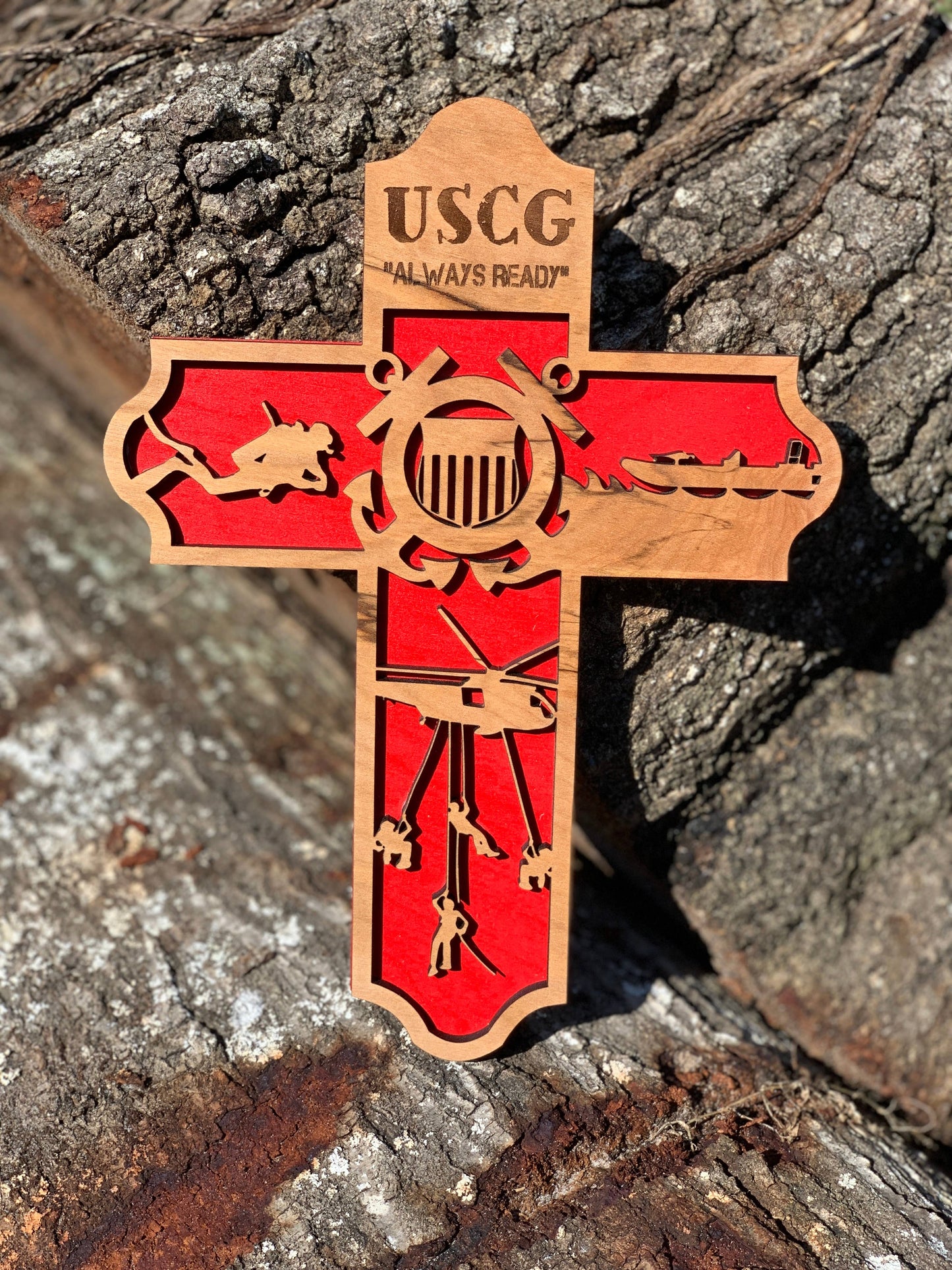 Wooden Military Themed Cross