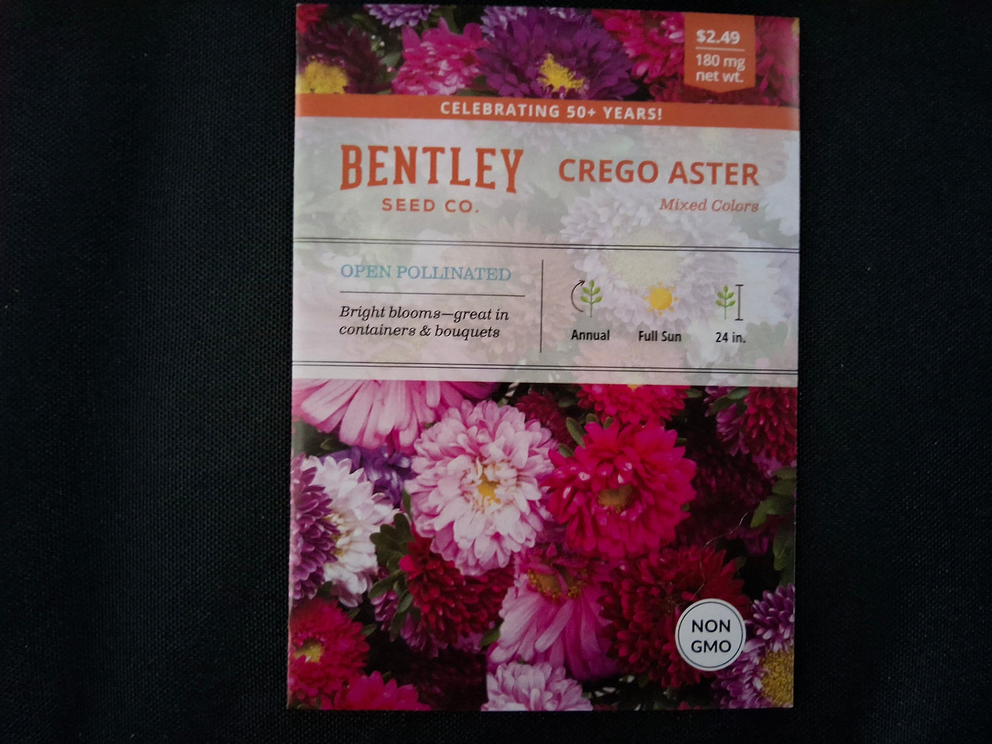 Aster, Crego Mixed Colors Seed Packets - 80