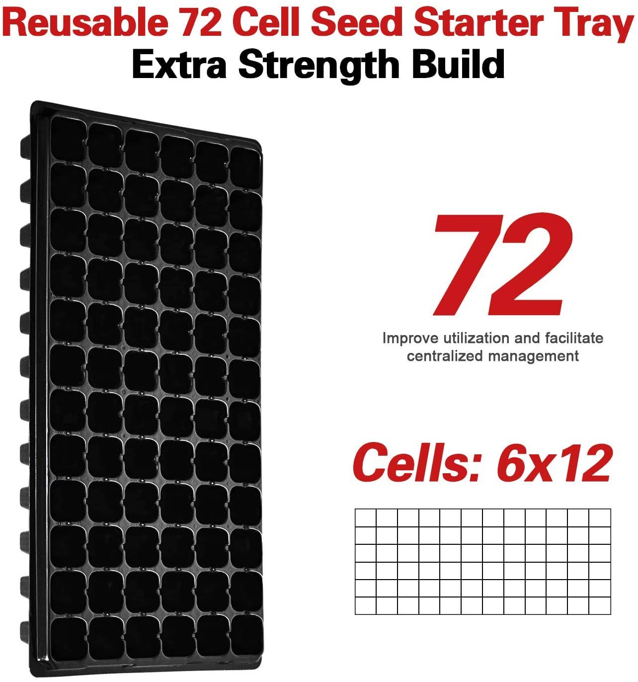 10-200 Pack 72 Cell Seedling Trays with Drain Holes