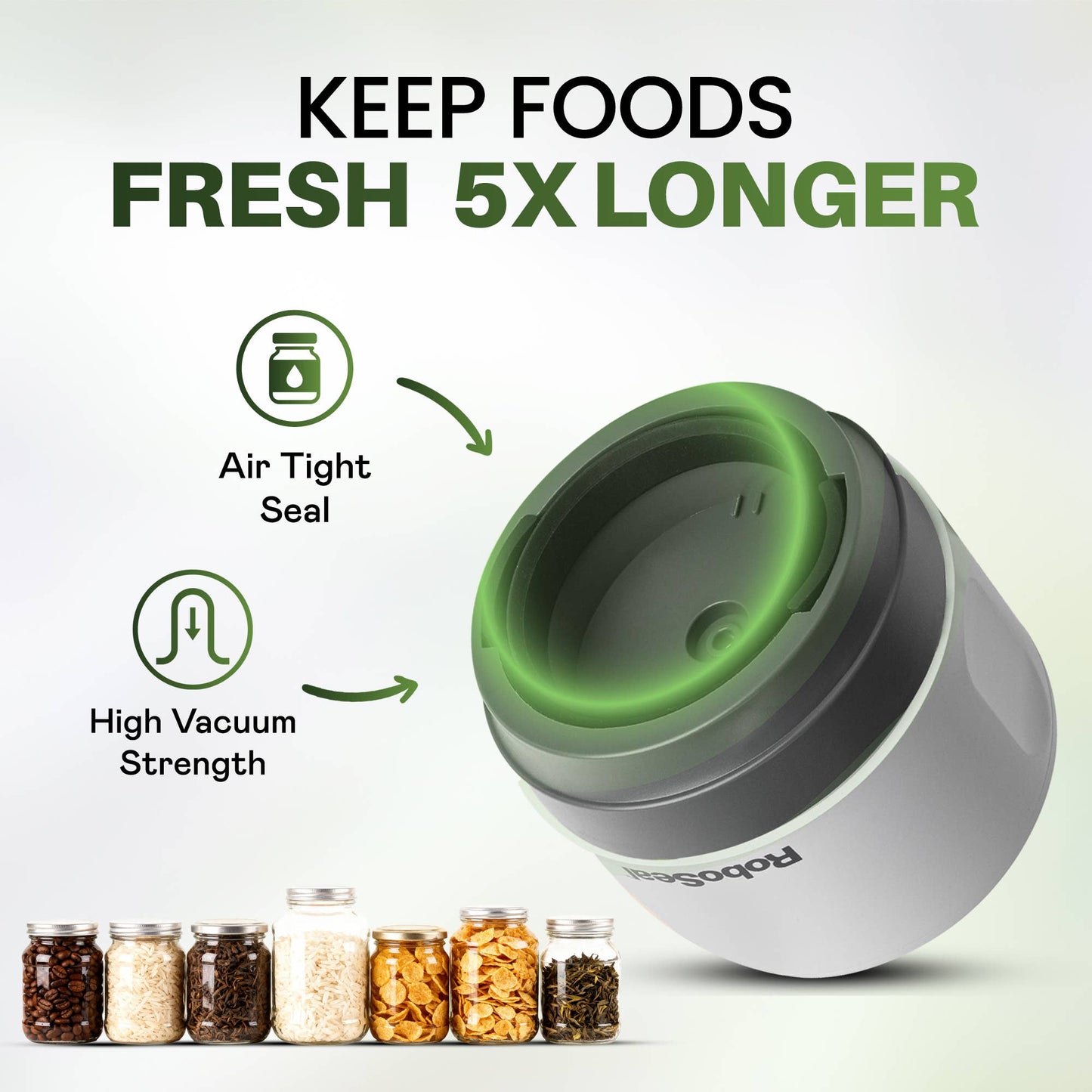 RoboSeal Rechargeable Mason Jar Vacuum Sealer Kit