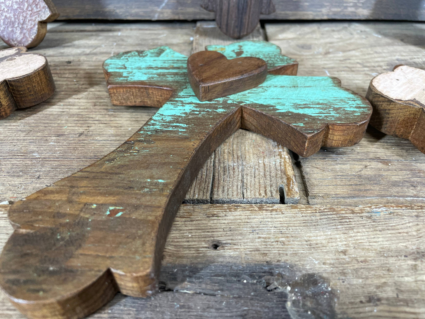 Reclaimed Wood Passion Cross-Wall Decor
