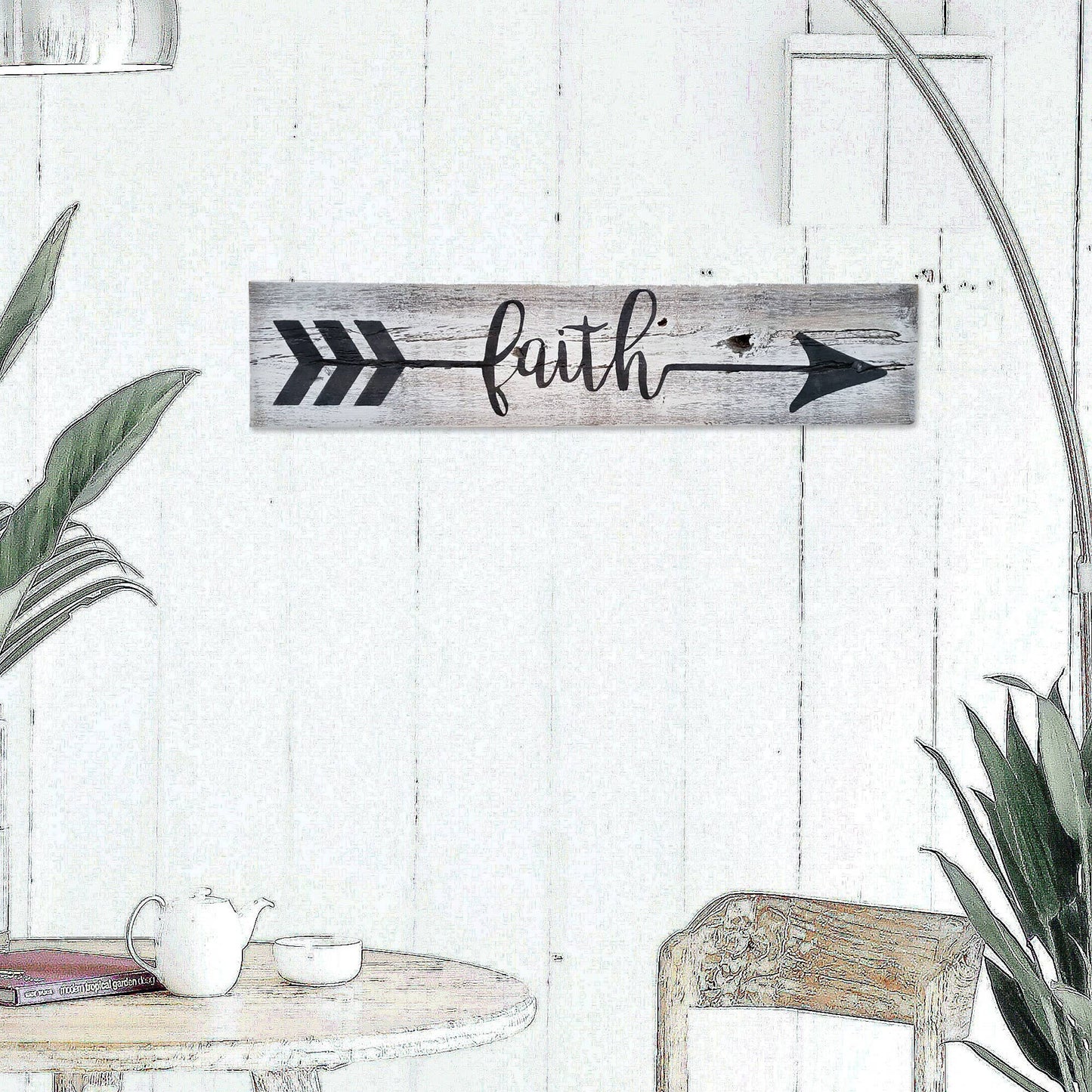 Faith Sign Rustic Reclaimed Wood - Farmhouse Style