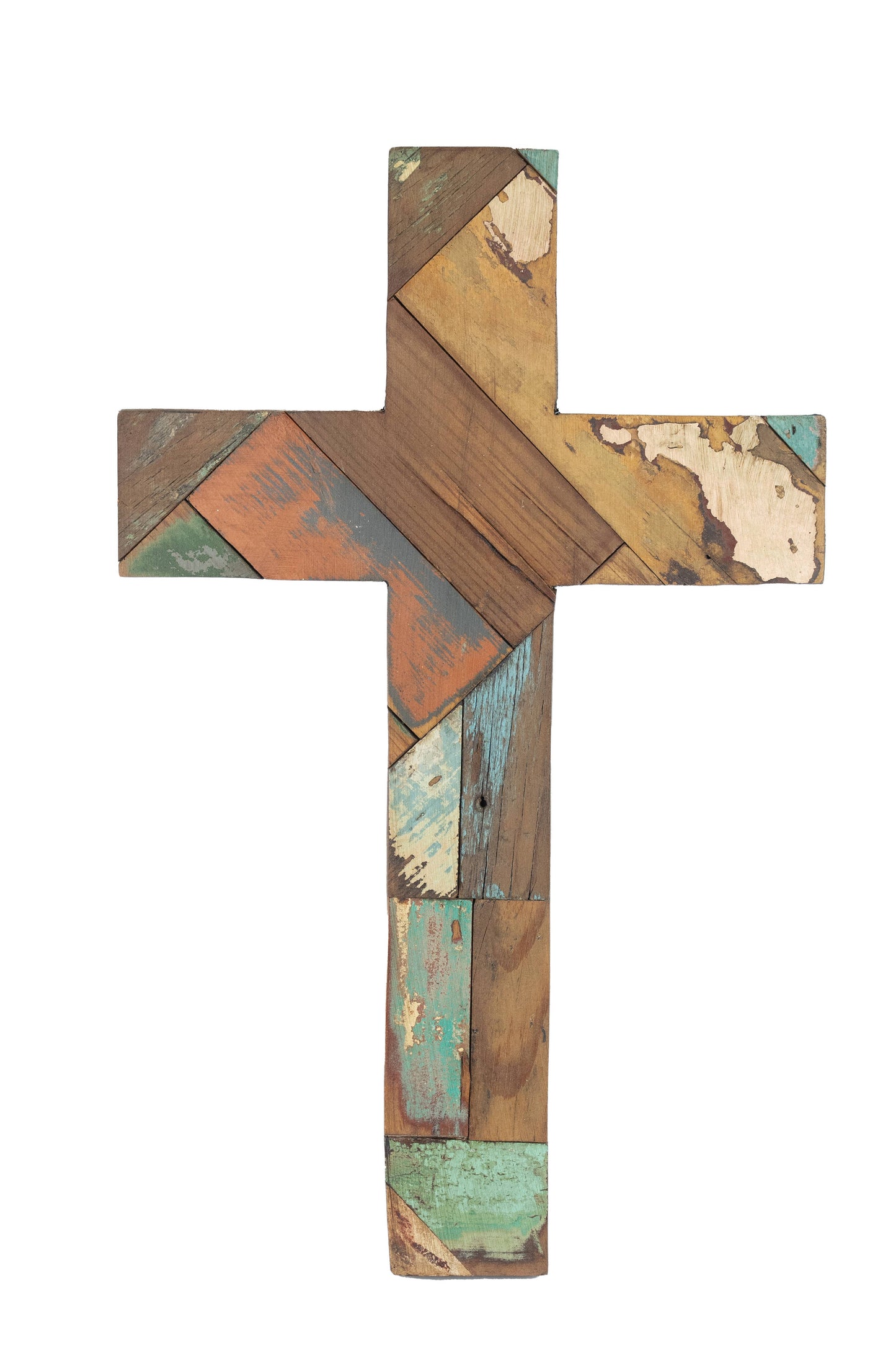 Reclaimed Wood Large Cross-Wall Decor