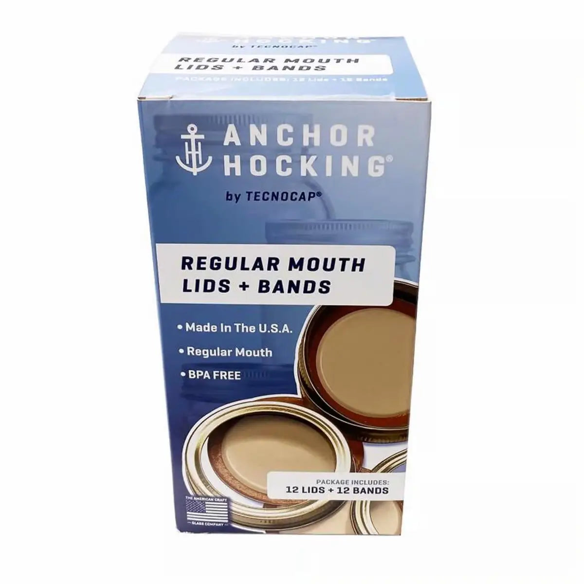 Anchor Hocking Regular Mouth Canning Lids and Bands, 12-Pack