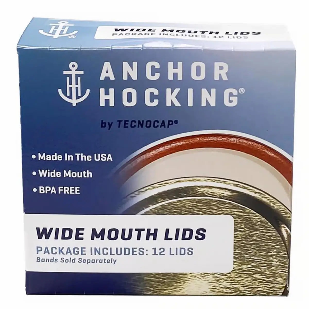 Anchor Hocking Wide Mouth Canning Lids, 12-Pack