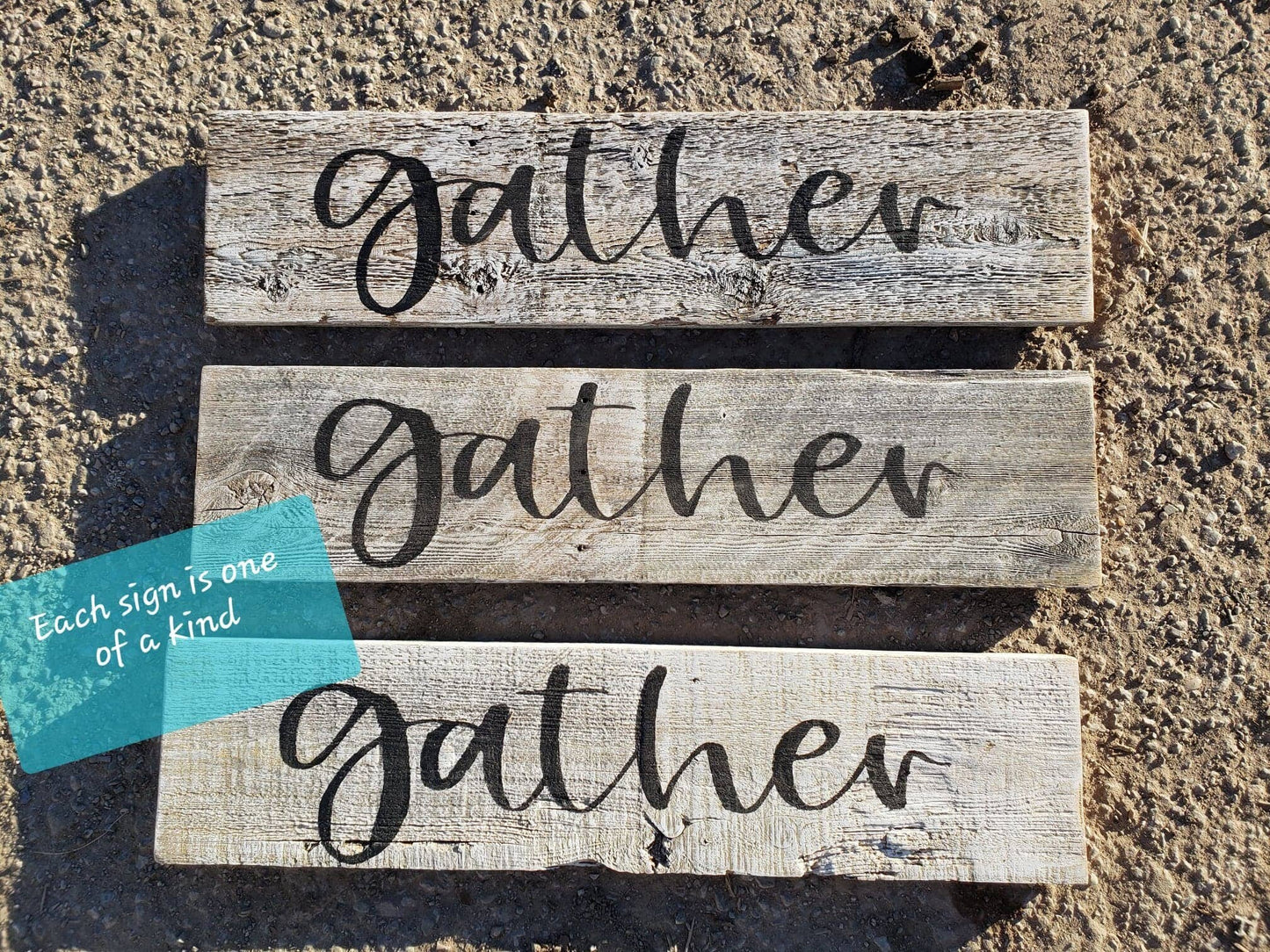 Gather Sign Made From 100% Reclaimed Wood