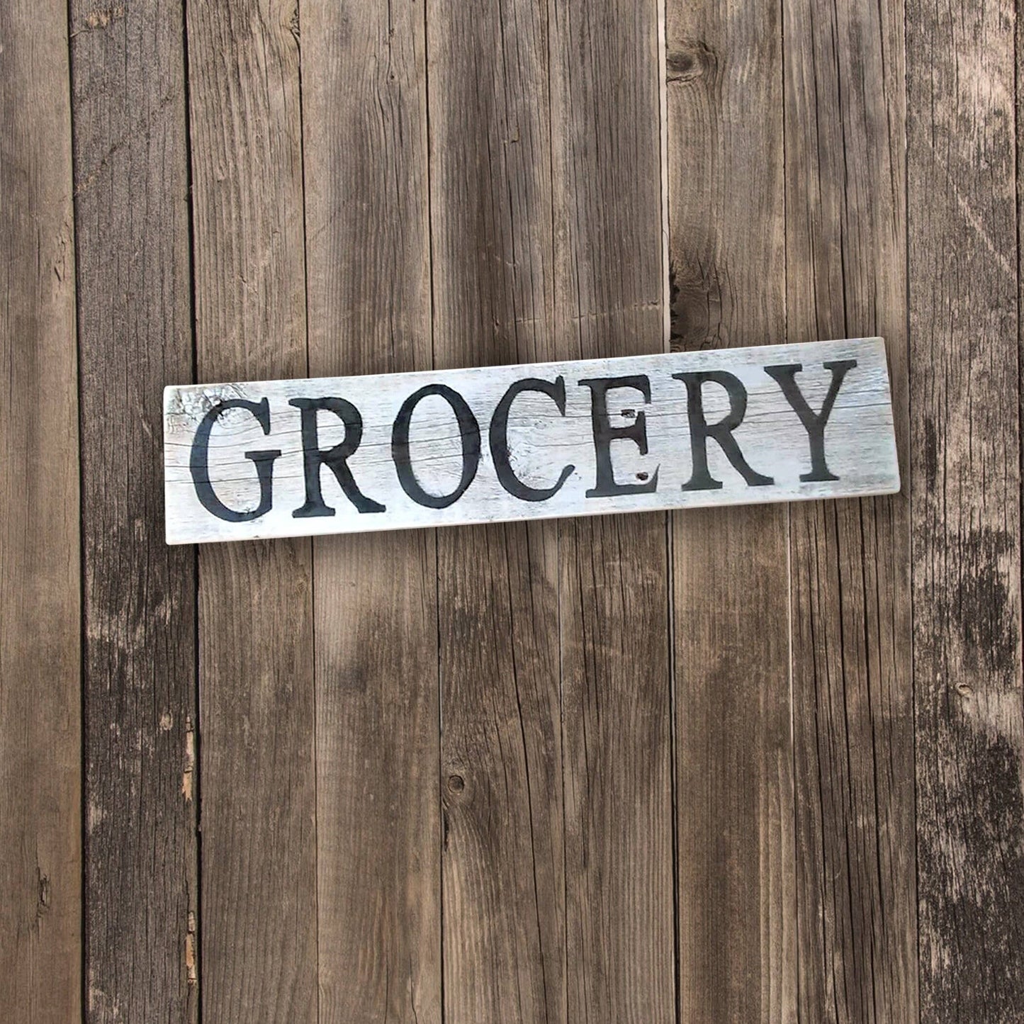 Grocery Sign Made From 100% Reclaimed Wood