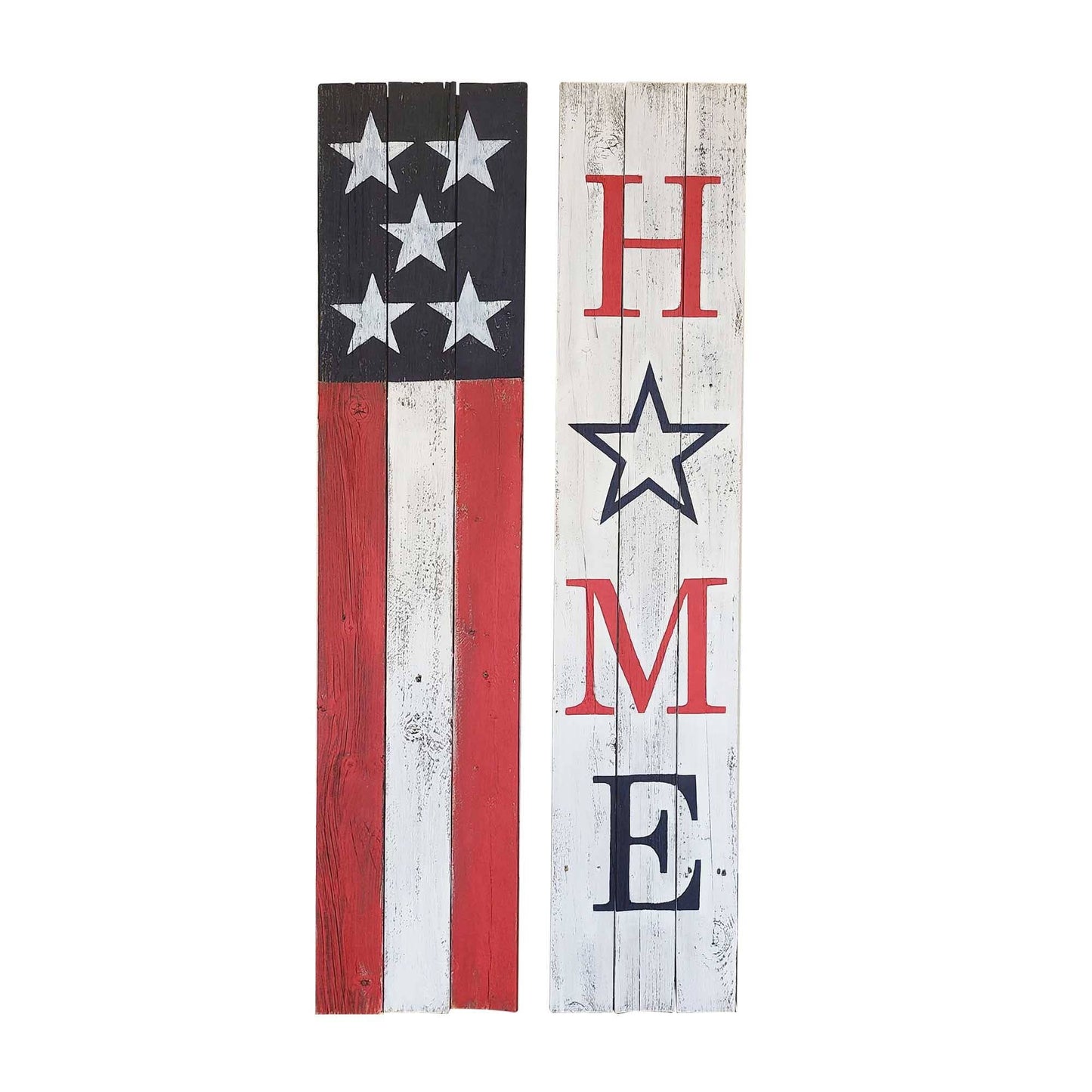 Rustic Hand-Painted Patriotic Wood Sign