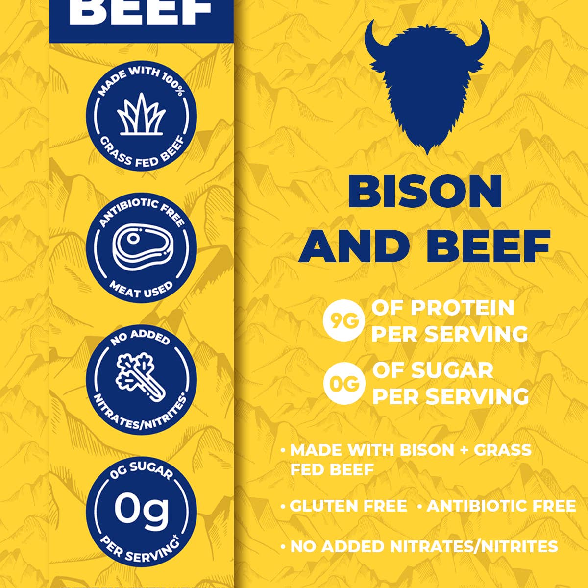 Bison & Grass Fed Beef Snack Sticks