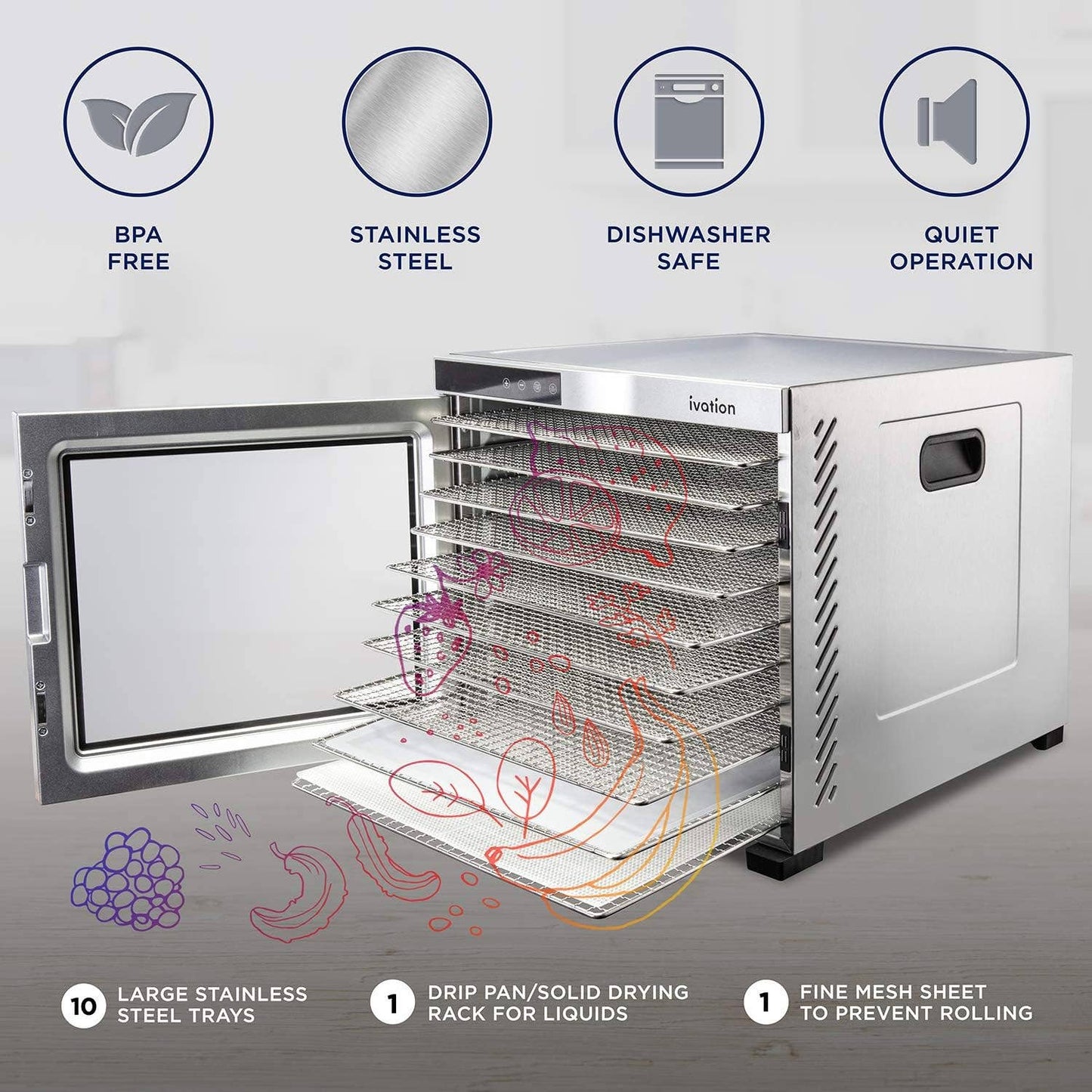 Stainless Steel Food Dehydrator