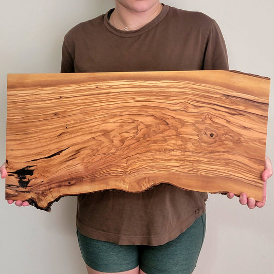Extra Large 24" Live Edge Olive Wood Cheese Board