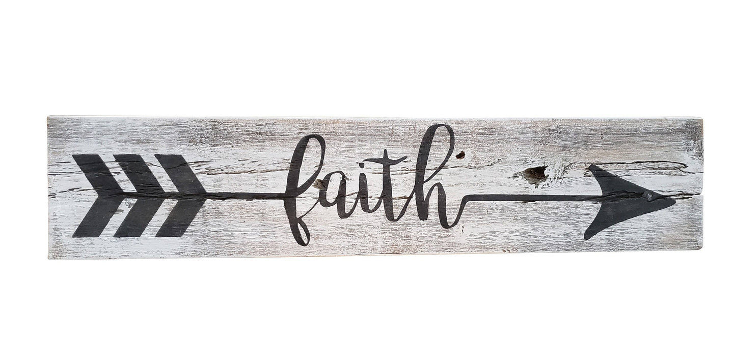 Faith Sign Rustic Reclaimed Wood - Farmhouse Style