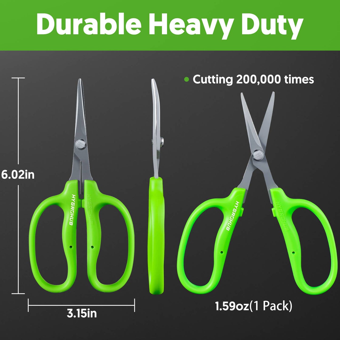 Garden Scissors Curved Non Stick Coated Blade Pruning Snips