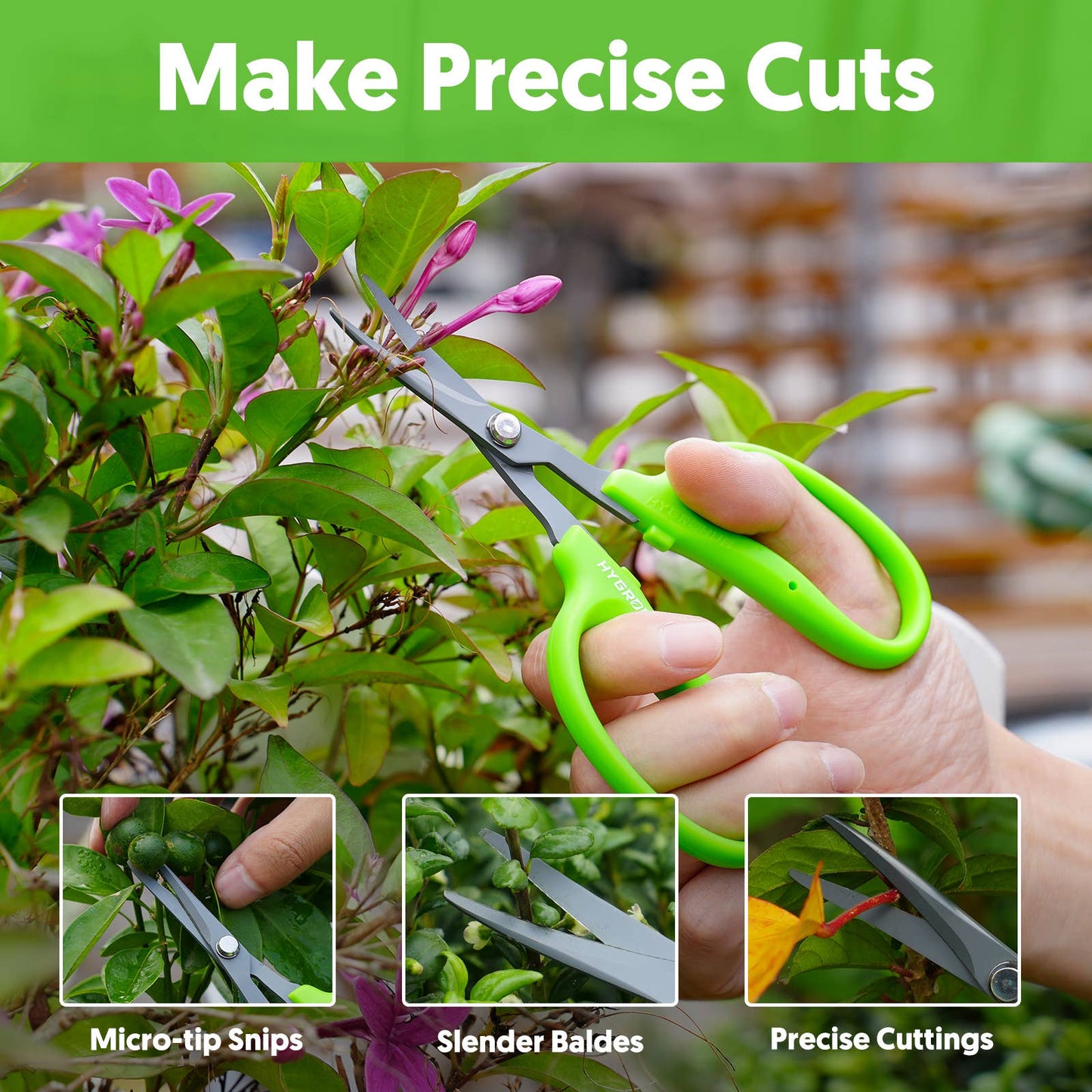 Garden Scissors Curved Non Stick Coated Blade Pruning Snips