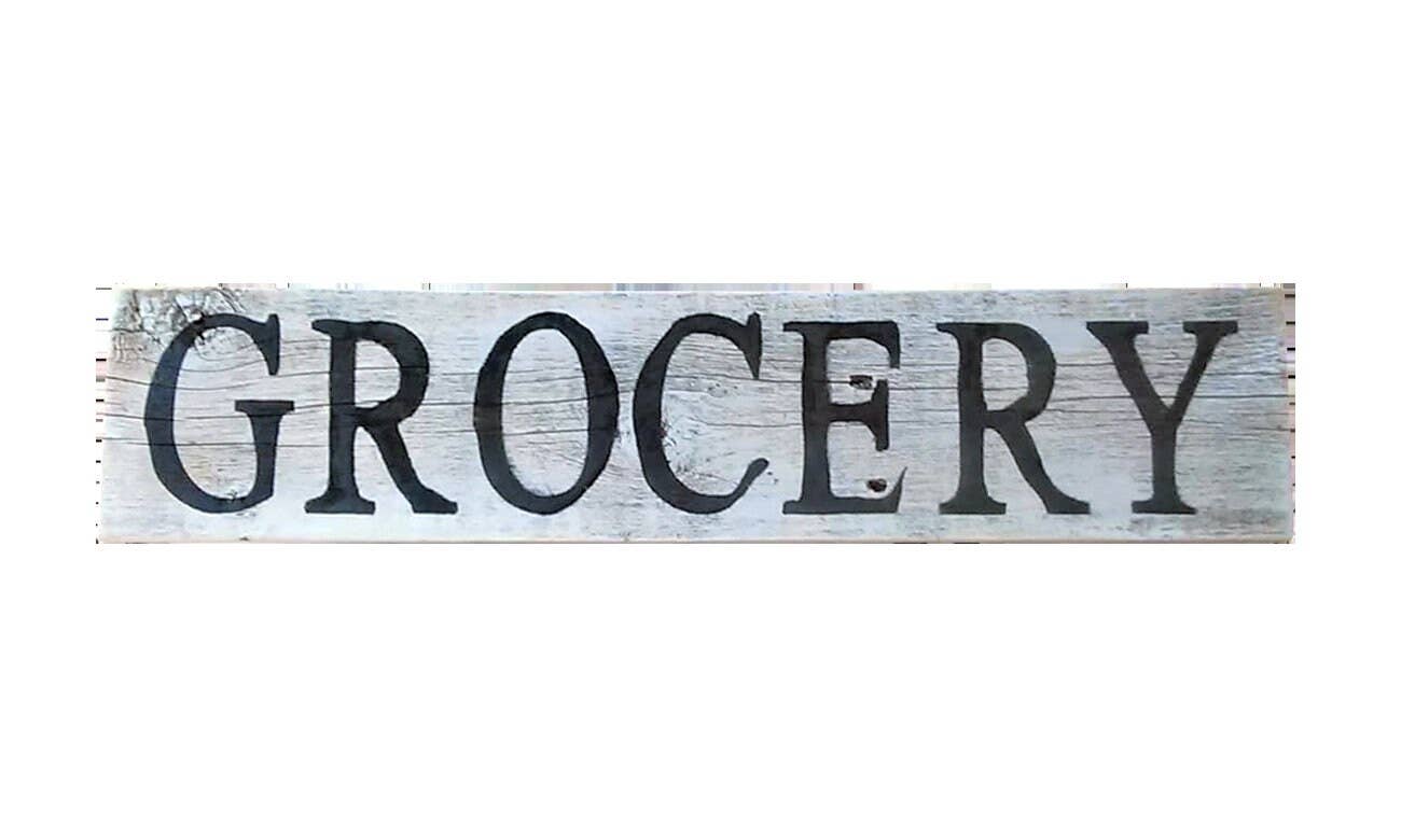 Grocery Sign Made From 100% Reclaimed Wood