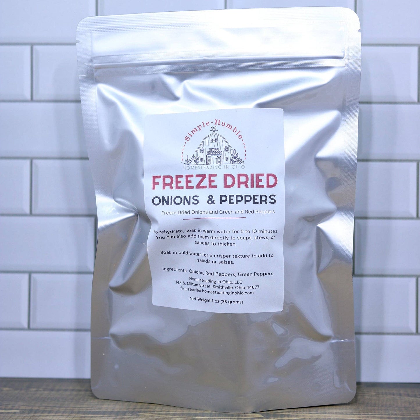 Freeze Dried Onions and Bell Pepper Mix (Green and Red Peppers)