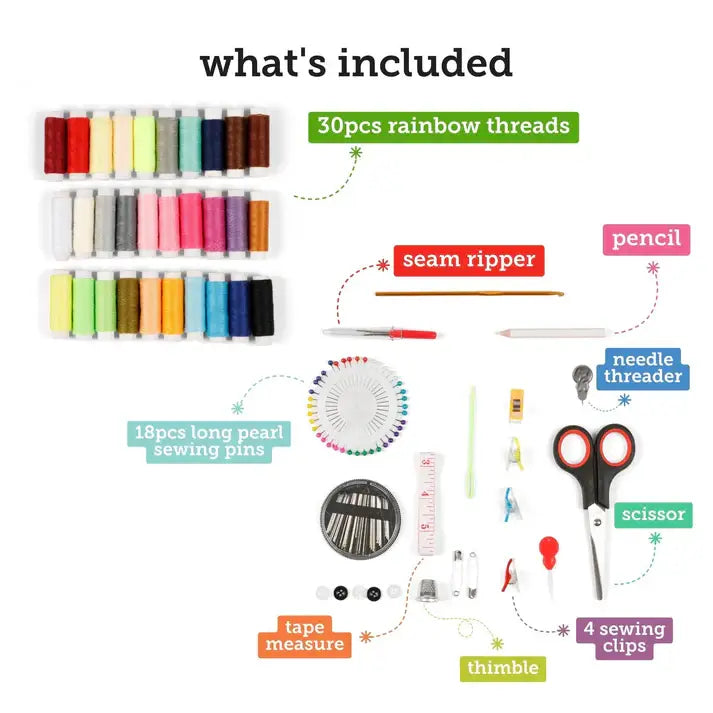 Incraftables 75+ Piece Sewing Kit with Scissors & Threads