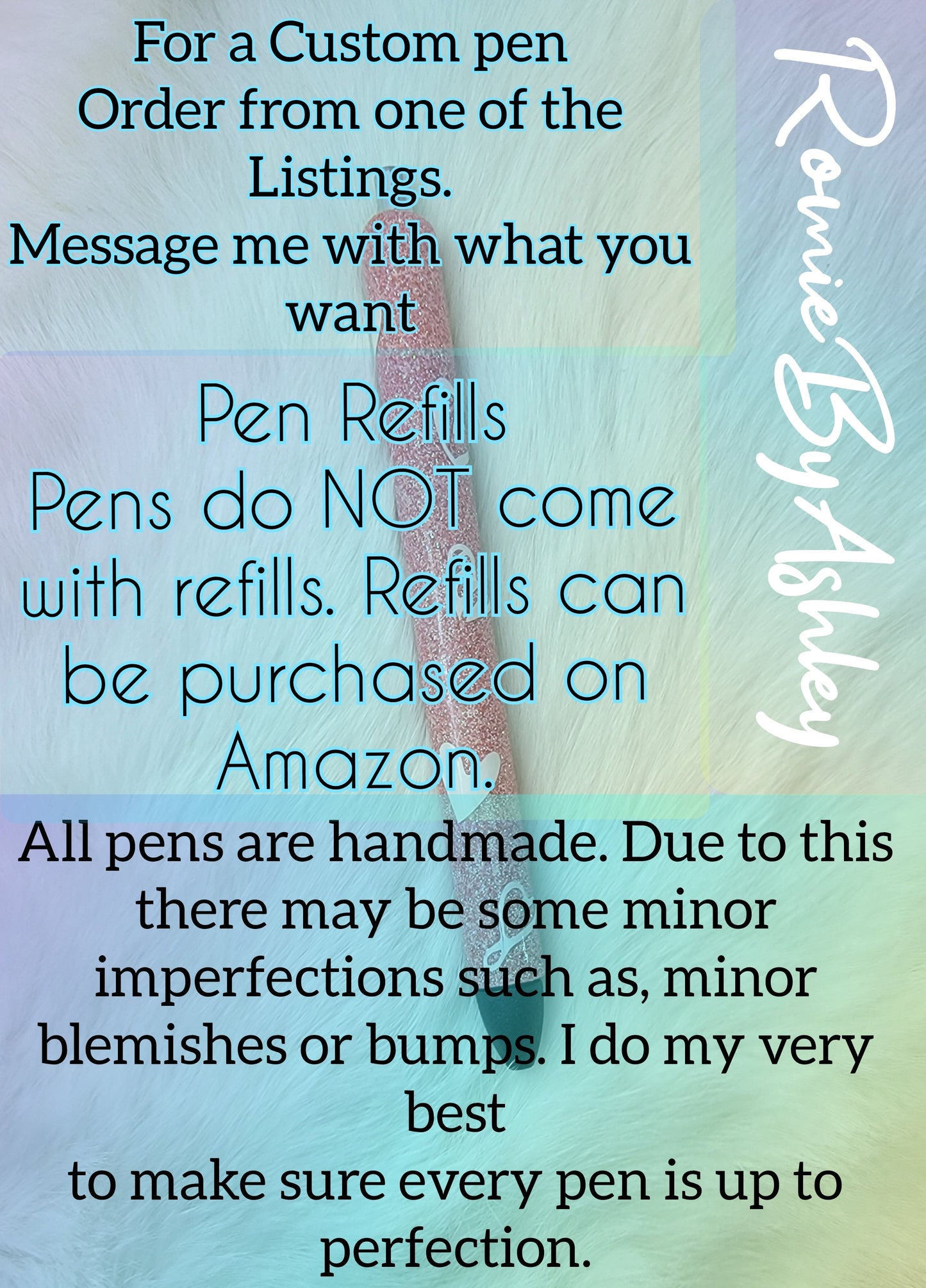 Custom glitter ink pen