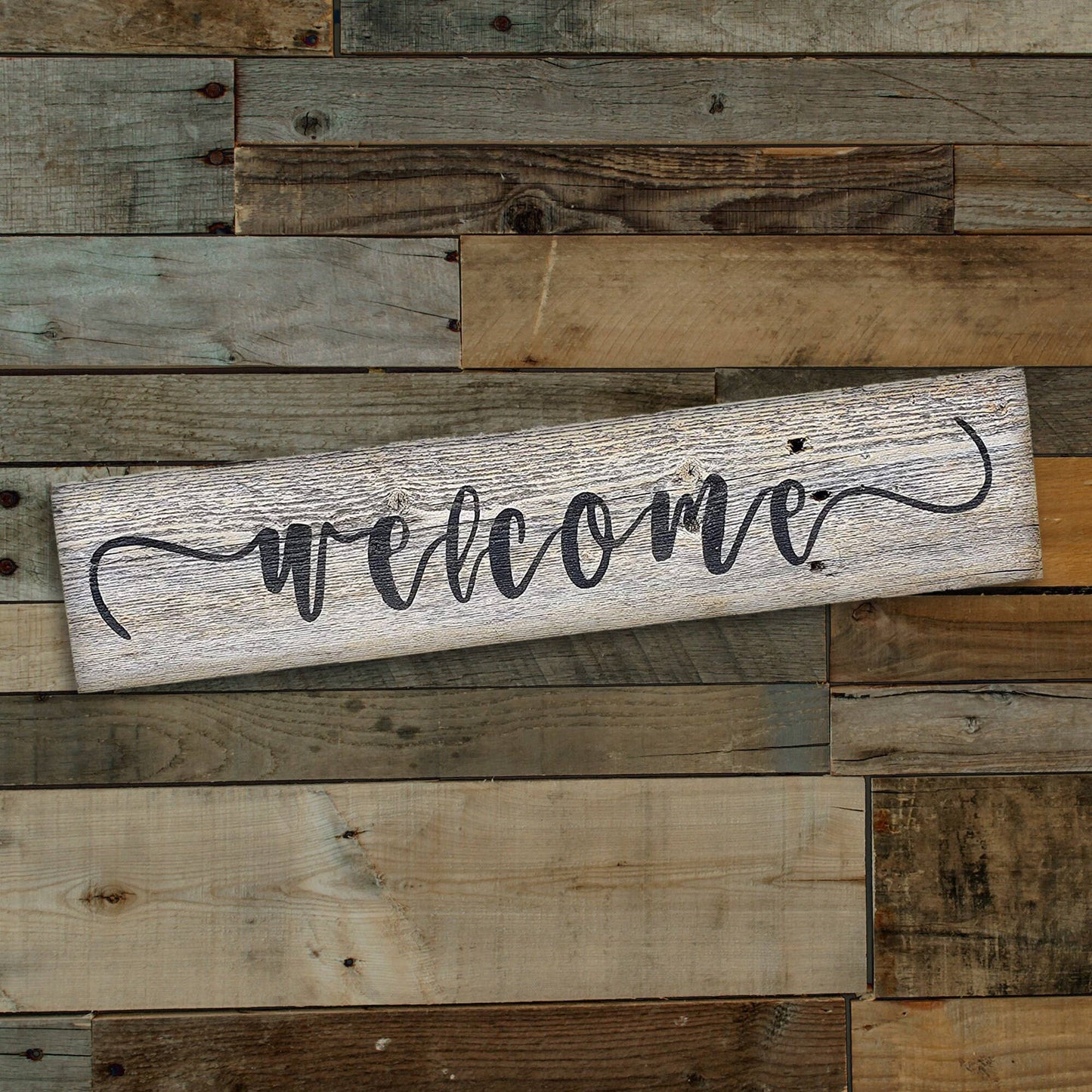 Wood Welcome Sign Made With Reclaimed Wood