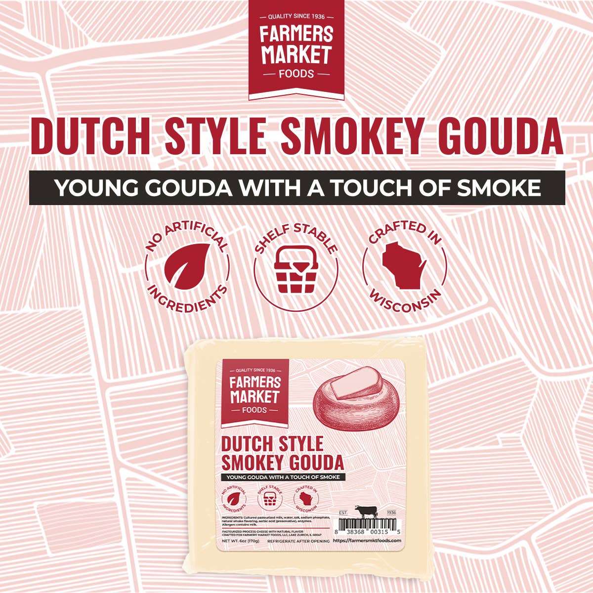 Dutch Style Smokey Gouda 6oz (Shelf Stable)