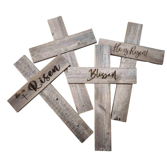 Rustic Reclaimed Wood Cross, Christian Home Decor (Large)