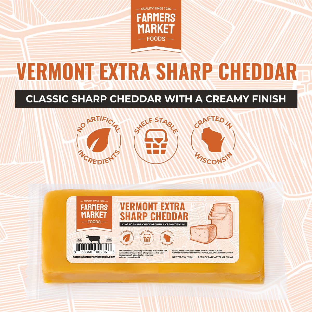 Vermont Extra Sharp Cheddar 7oz (Shelf Stable)