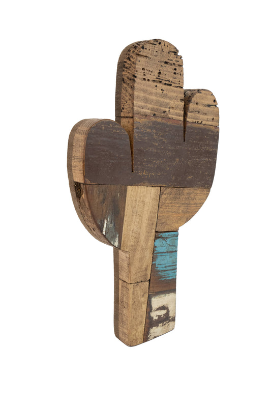 Reclaimed Wood Cactus-Wall Decor