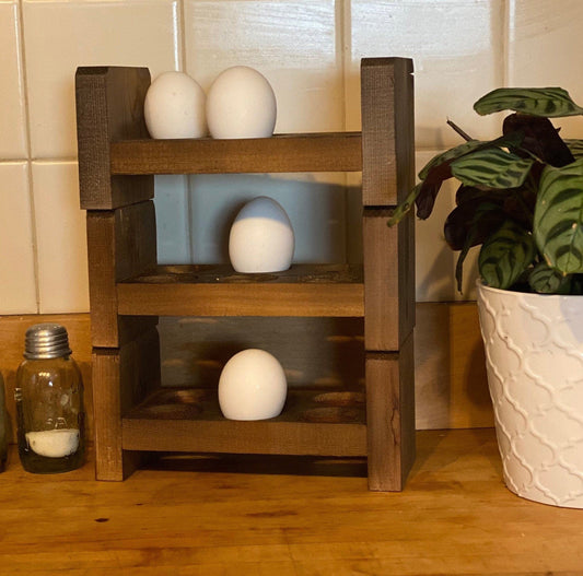 Stackable Egg Storage l Farmhouse Egg Holder l Counter Egg Storage l Fresh Egg Storage l Half Dozen Egg Holder l Egg Carton l Wood Egg Rack
