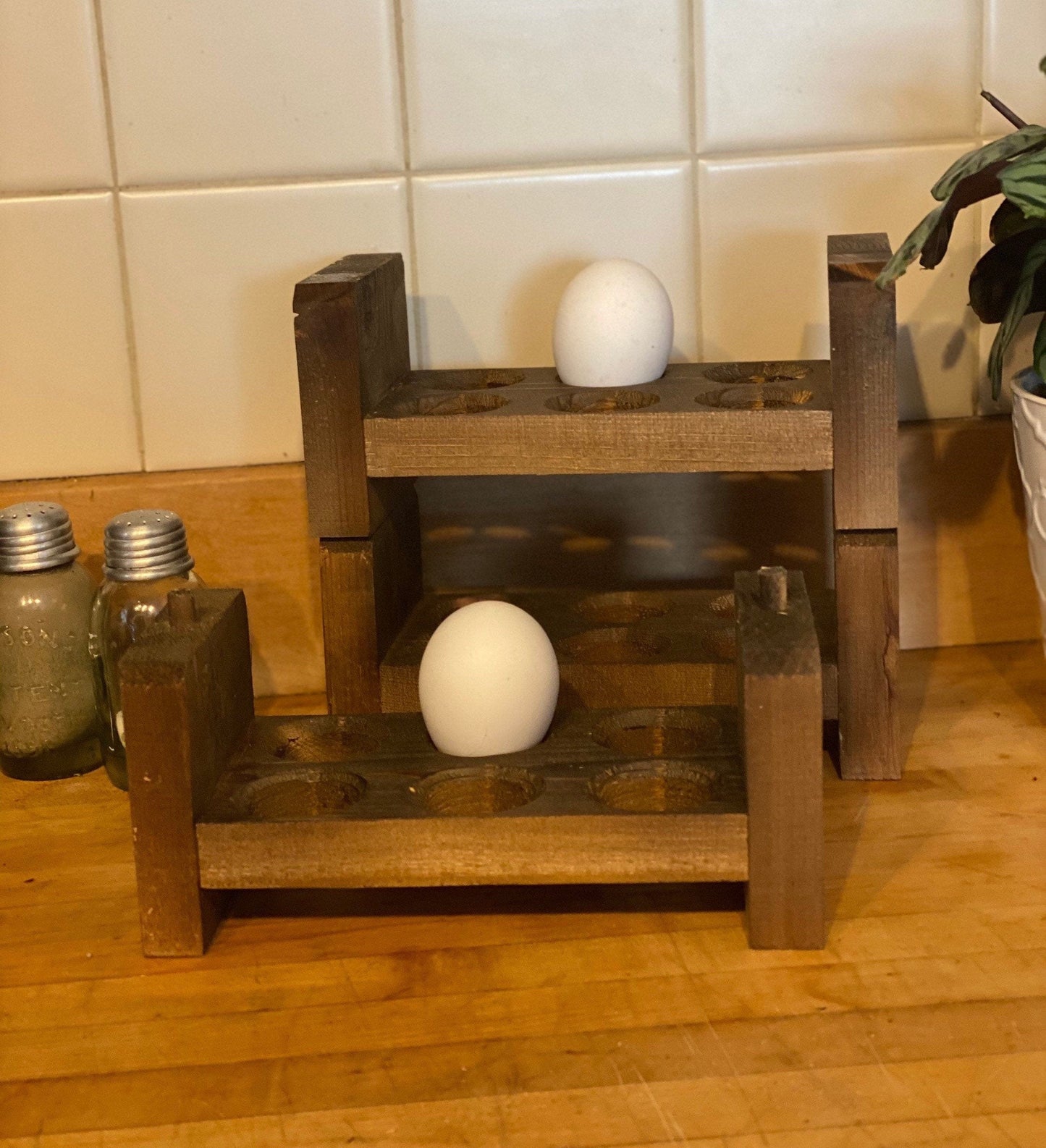 Stackable Egg Storage l Farmhouse Egg Holder l Counter Egg Storage l Fresh Egg Storage l Half Dozen Egg Holder l Egg Carton l Wood Egg Rack