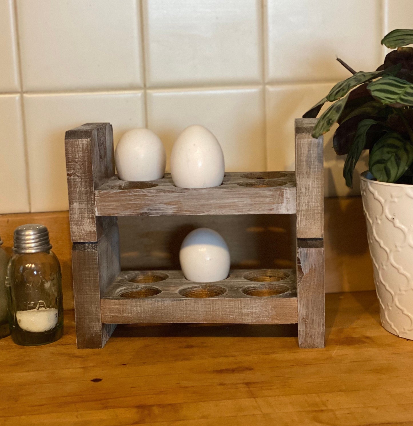Stackable Egg Storage l Farmhouse Egg Holder l Counter Egg Storage l Fresh Egg Storage l Half Dozen Egg Holder l Egg Carton l Wood Egg Rack