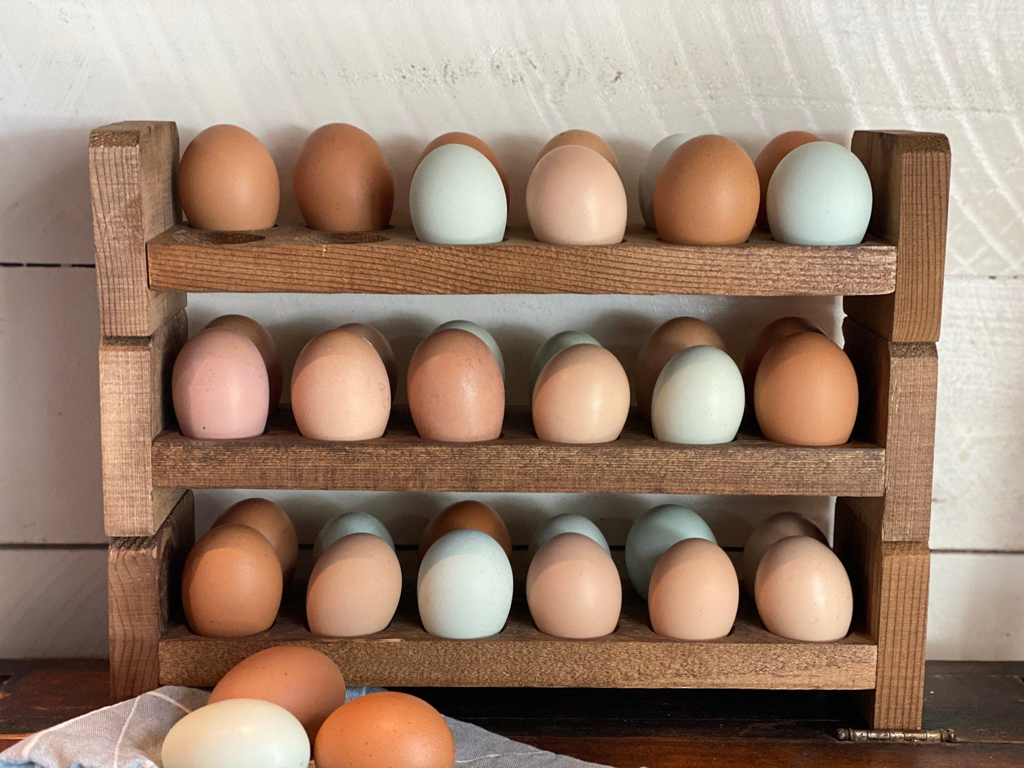 Farmhouse Stackable Wood Egg Holder l Egg Storage l Fresh Egg Storage l Wooden Egg Holder l Wooden Egg Rack l Wood Egg Carton l Egg Tray