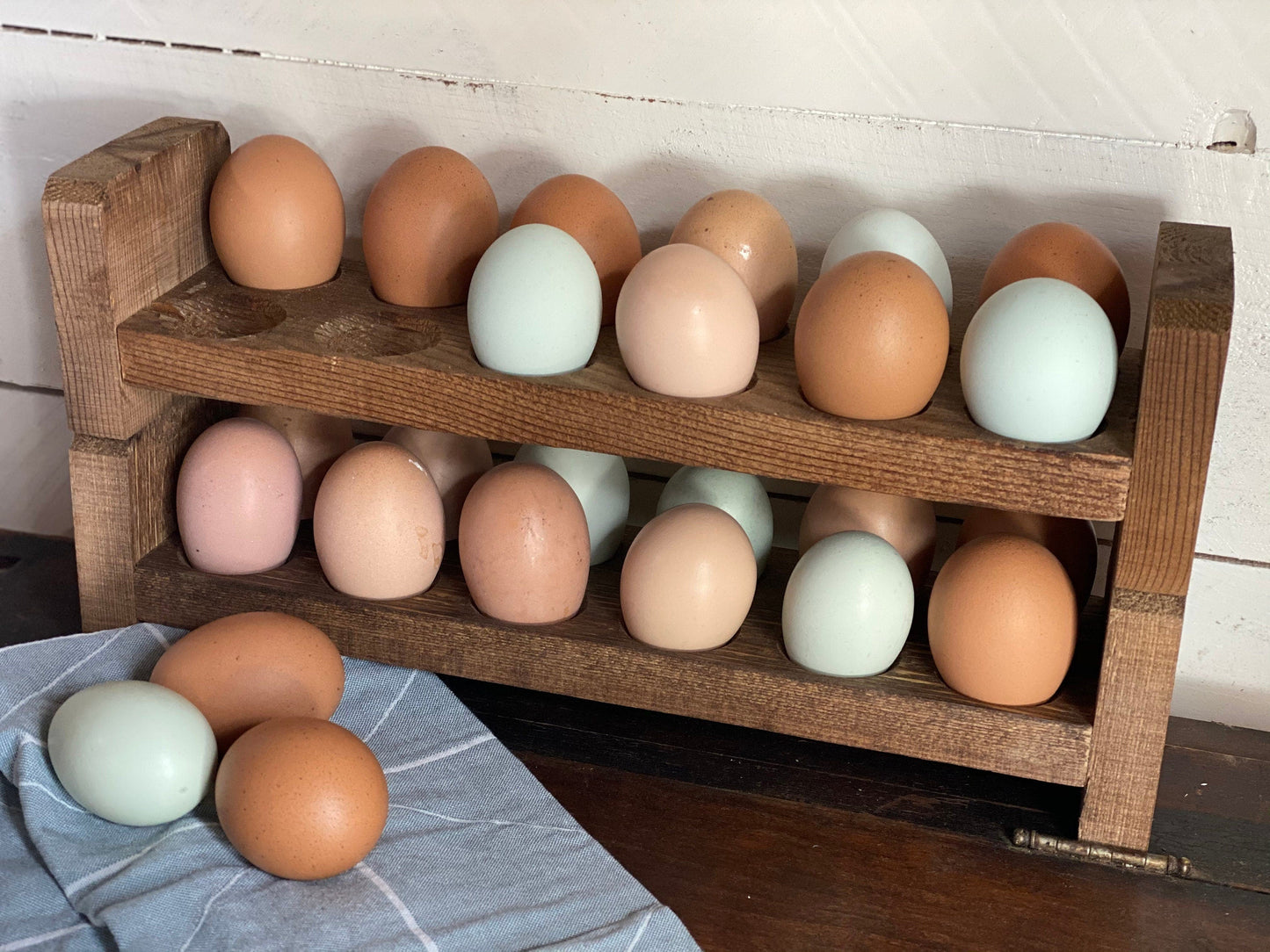 Farmhouse Stackable Wood Egg Holder l Egg Storage l Fresh Egg Storage l Wooden Egg Holder l Wooden Egg Rack l Wood Egg Carton l Egg Tray