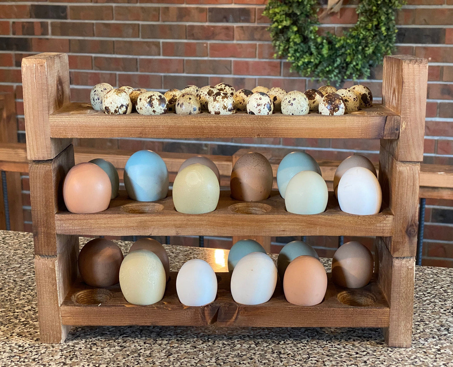 Farmhouse Stackable Wood Egg Holder l Quail Egg l Fresh Egg Storage l Wooden Egg Holder l Quail Egg Holder l Wood Egg Carton l Egg Tray