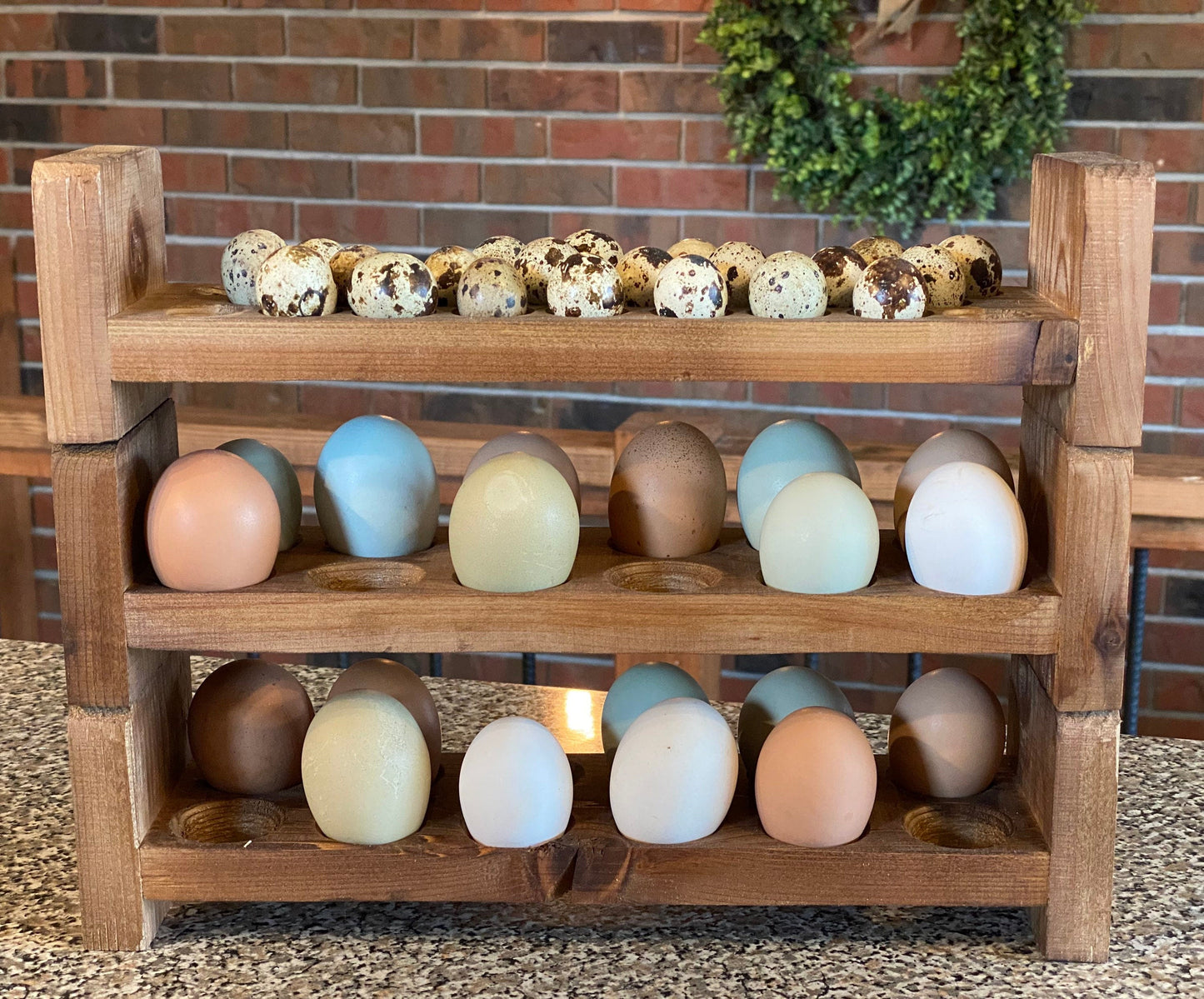Farmhouse Stackable Wood Egg Holder l Quail Egg l Fresh Egg Storage l Wooden Egg Holder l Quail Egg Holder l Wood Egg Carton l Egg Tray