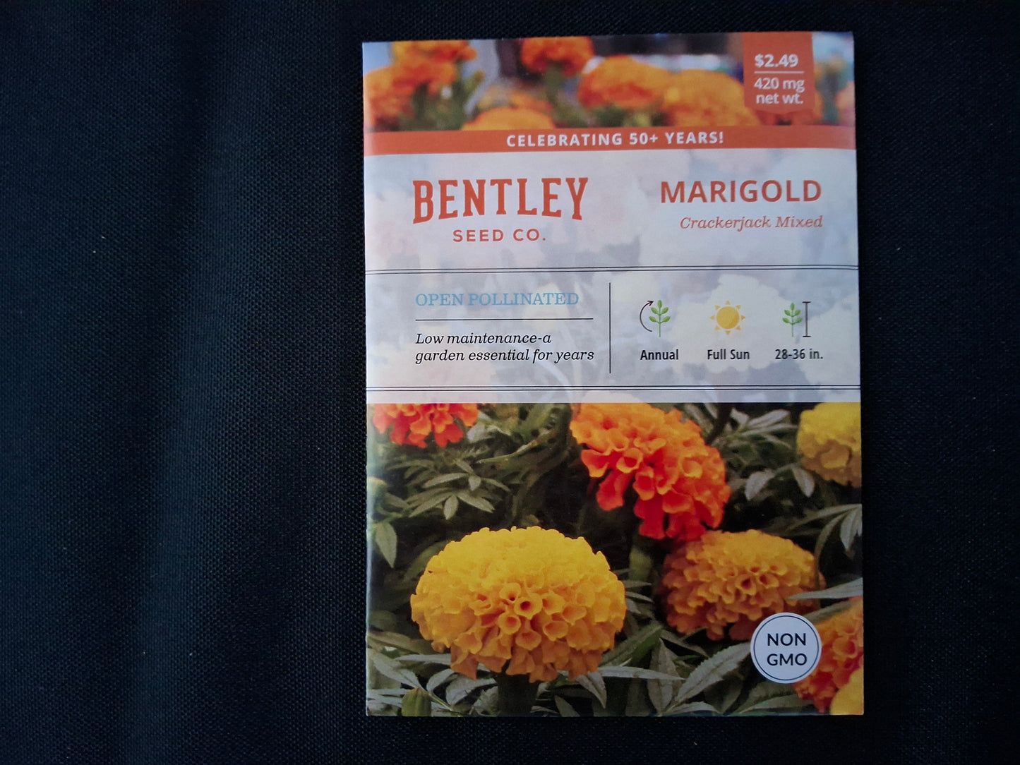 Marigold, Crackerjack Mixed Colors Seed Packets - 92