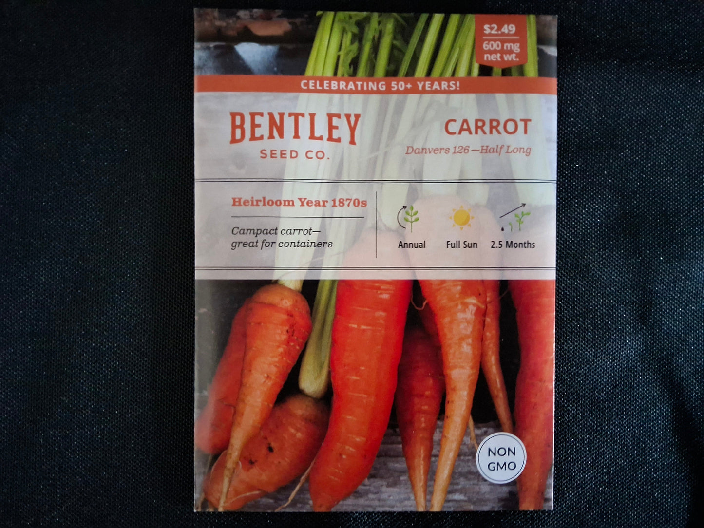 Carrot, Danvers Half Long Seed Packets - 13