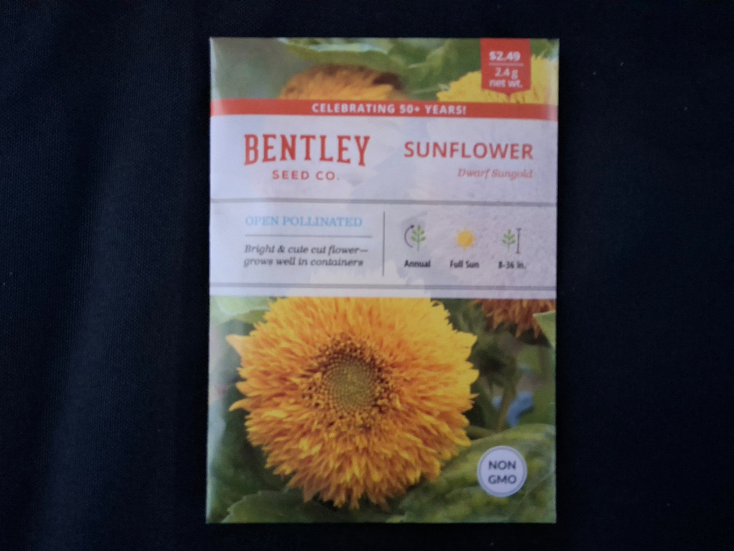 Sunflower, Dwarf Sungold Seed Packets - 454