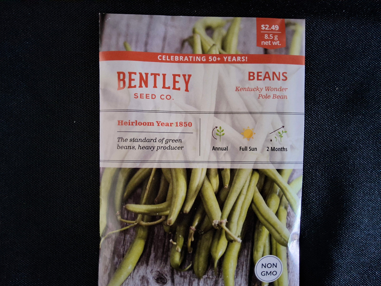 Beans, Kentucky Wonder Pole Bean Seed Packets - 6